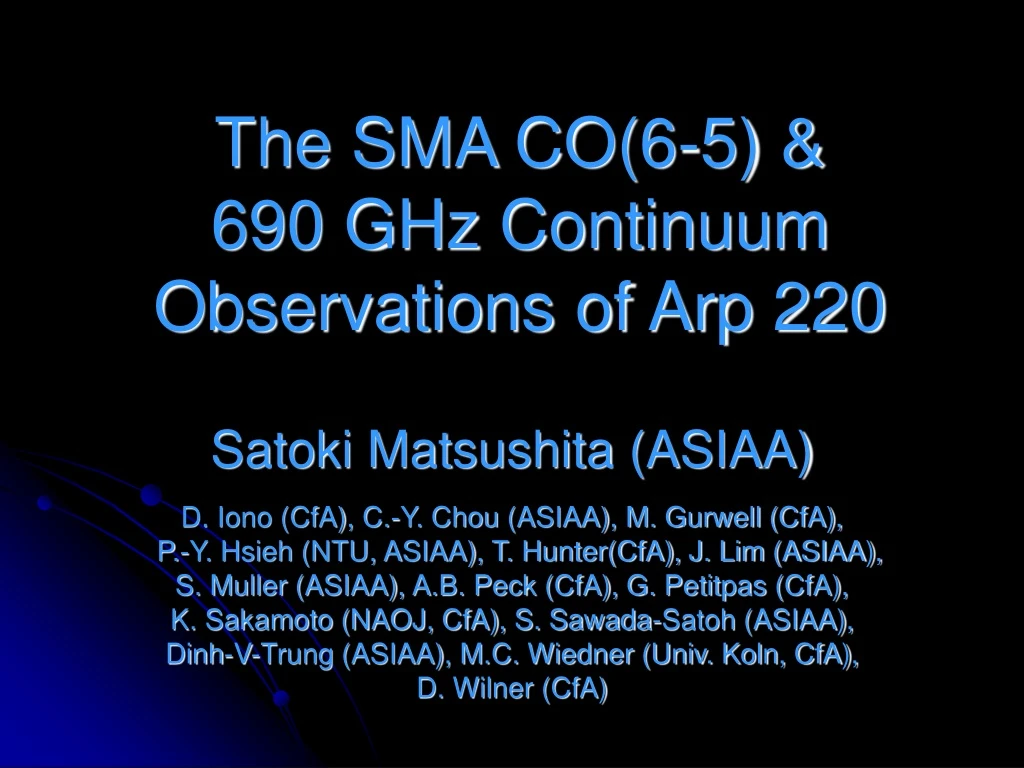 the sma co 6 5 690 ghz continuum observations of arp 220