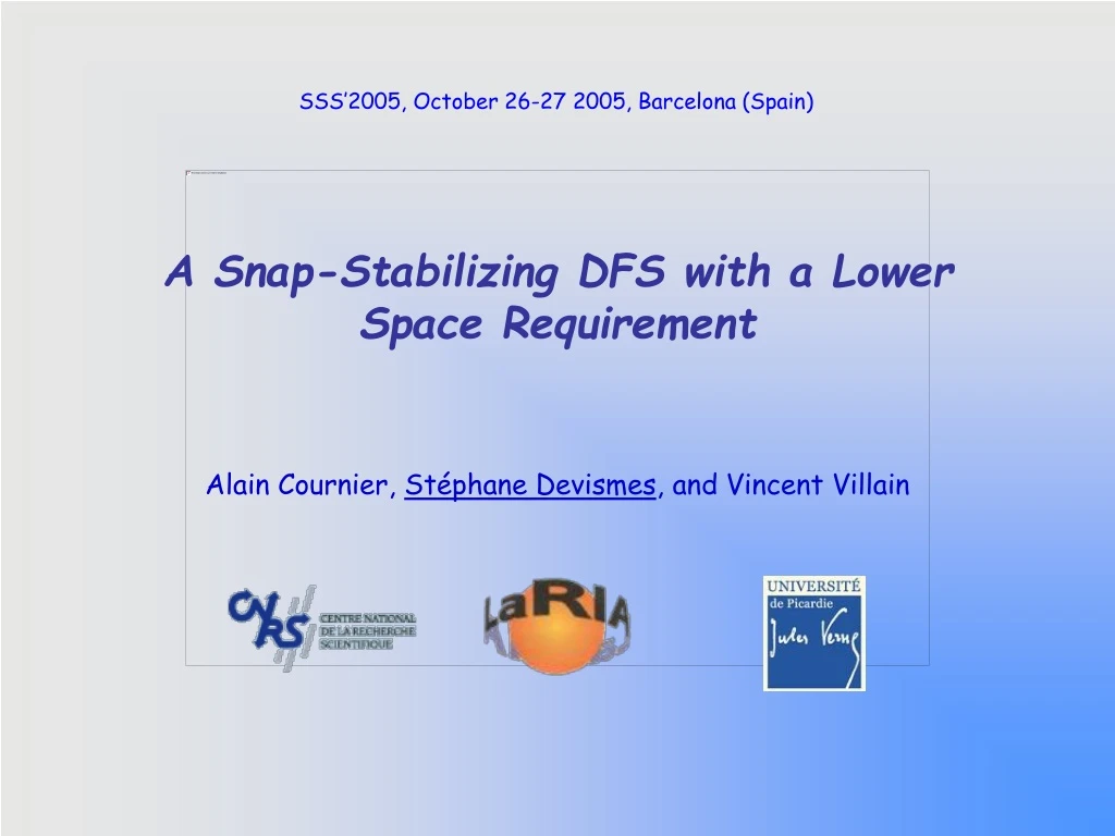 a snap stabilizing dfs with a lower space requirement