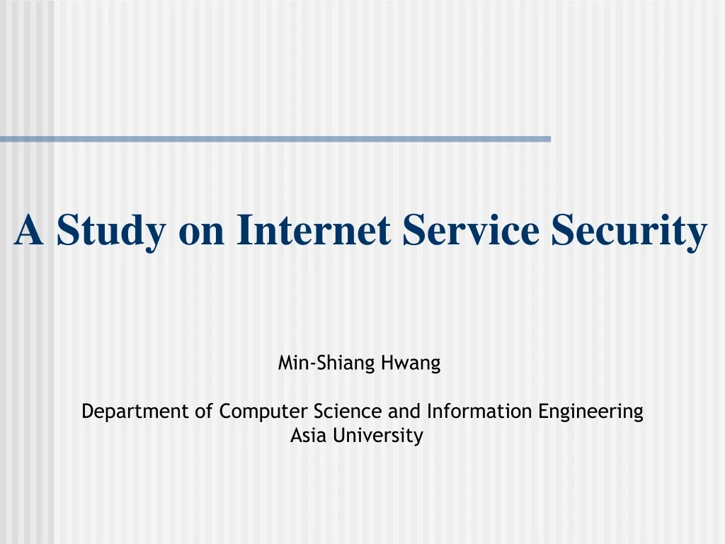 a study on internet service security