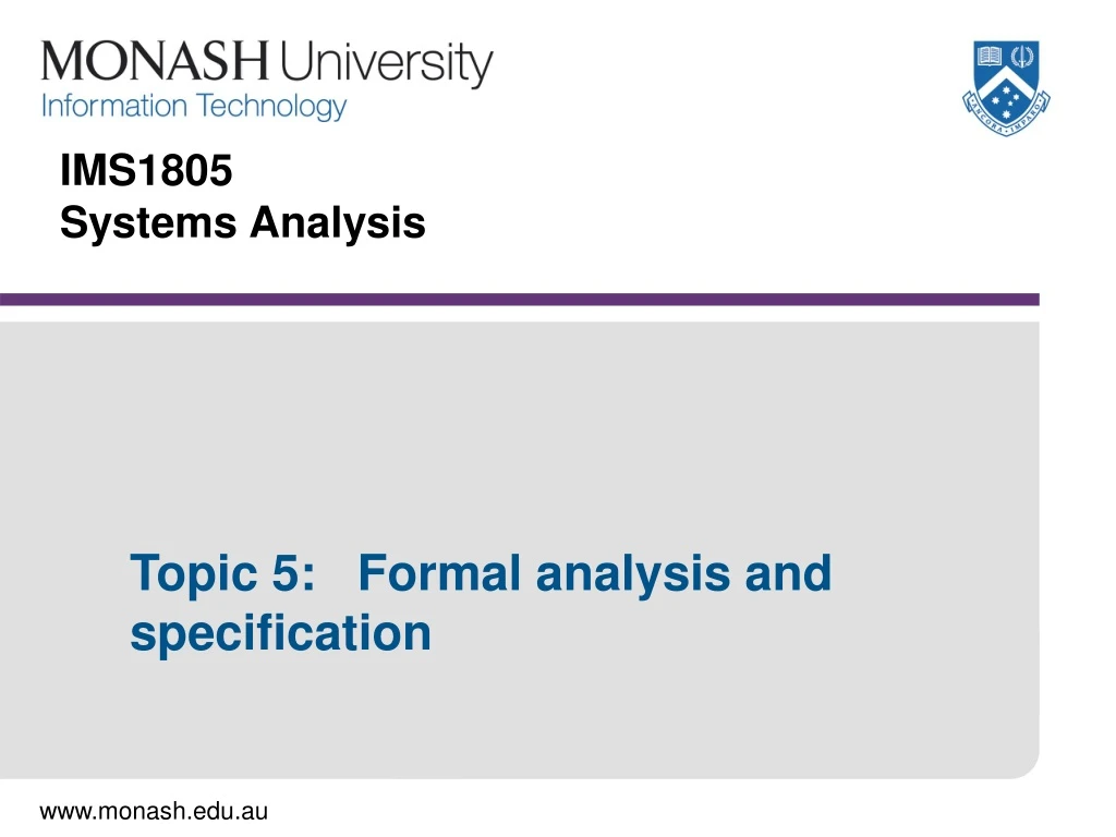 ims1805 systems analysis