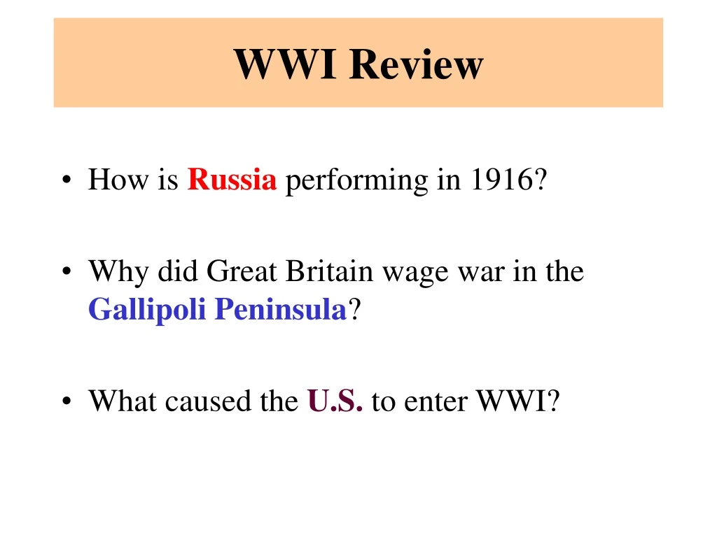 wwi review