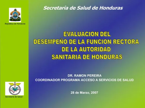 Secretar a de Salud de Honduras
