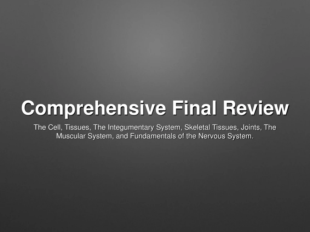 comprehensive final review