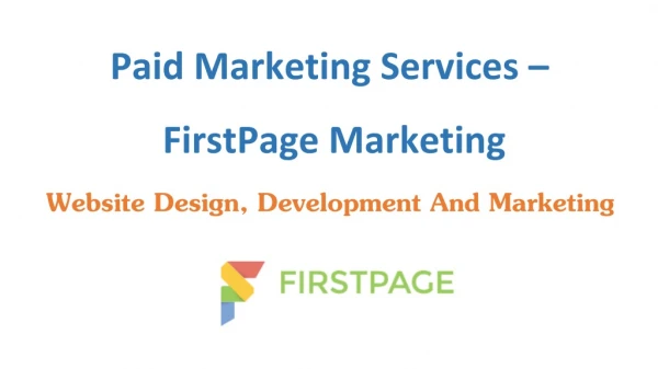 Paid Search Marketing Services - Firstpage Marketing