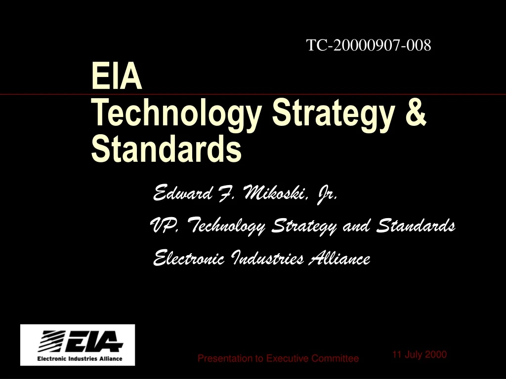 eia technology strategy standards