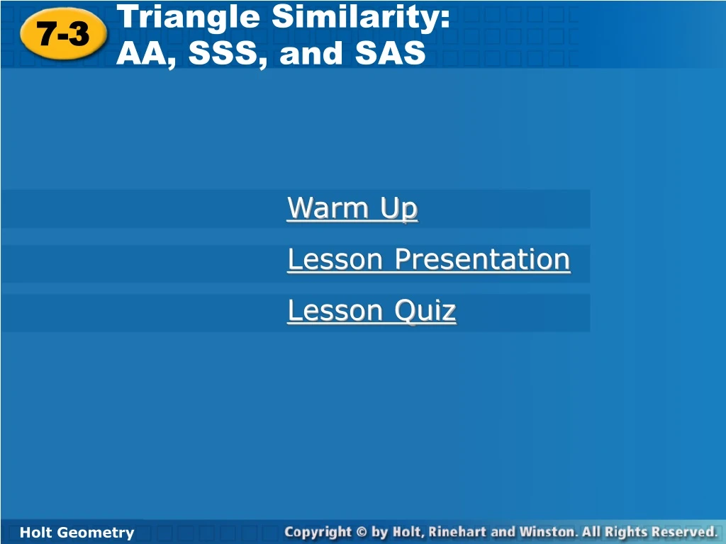 triangle similarity aa sss and sas