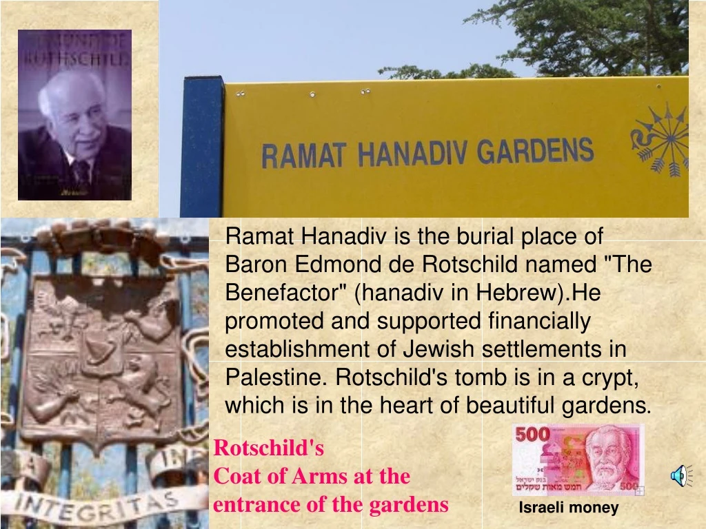 ramat hanadiv is the burial place of baron edmond