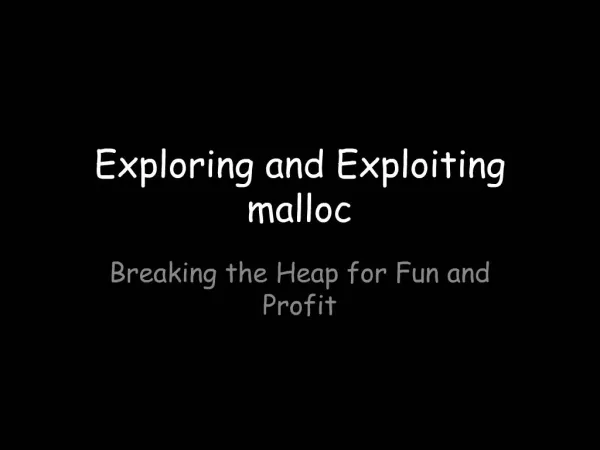Exploring and Exploiting malloc