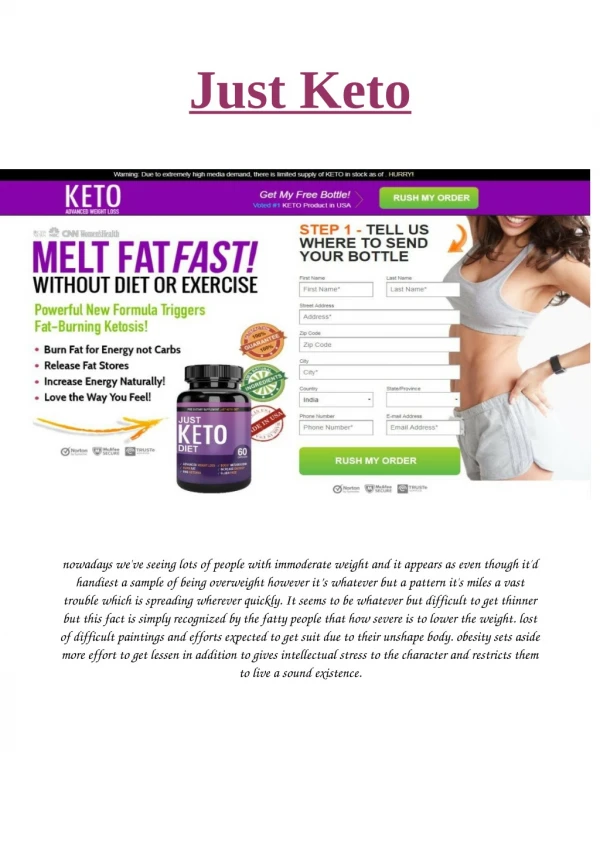 Just Keto: Weight Loss Reviews, Price, Pills and Official Store