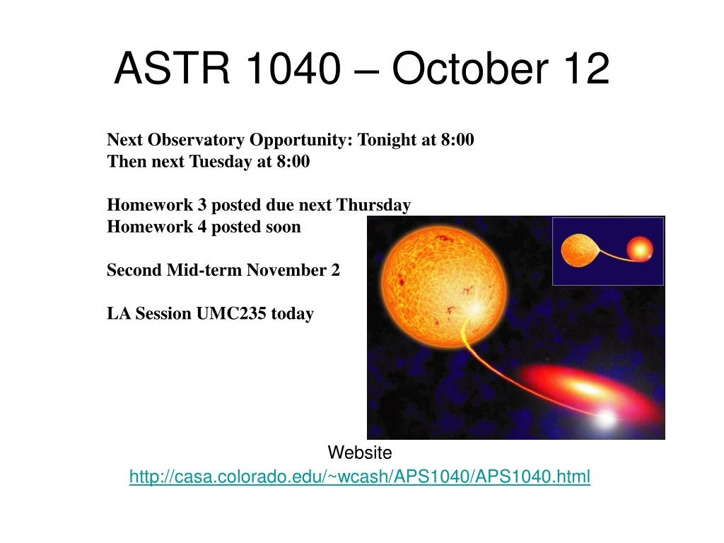 astr 1040 october 12