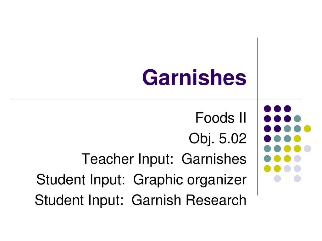 Garnishing & presentation tools