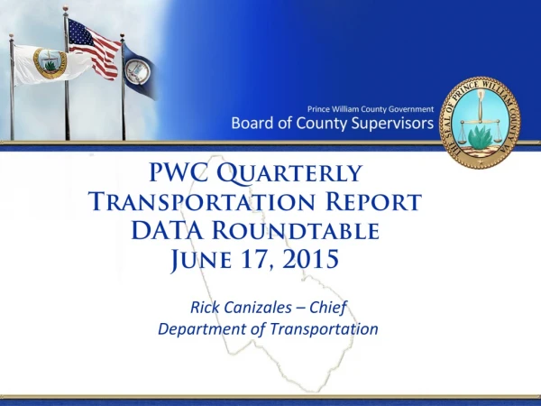 PWC Quarterly Transportation Report DATA Roundtable June 17, 2015
