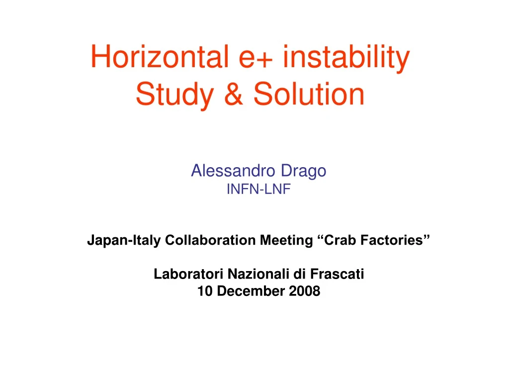 horizontal e instability study solution