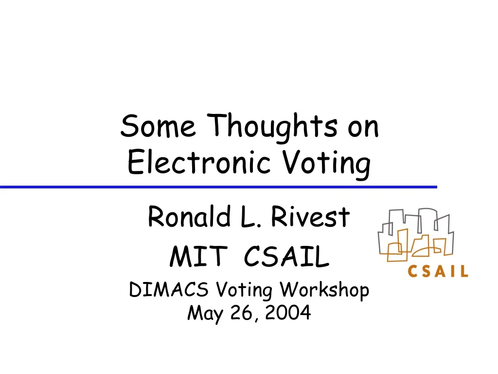 some thoughts on electronic voting