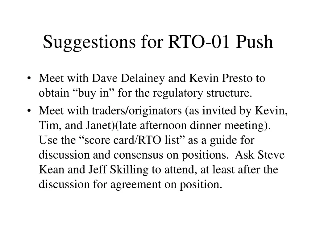 suggestions for rto 01 push