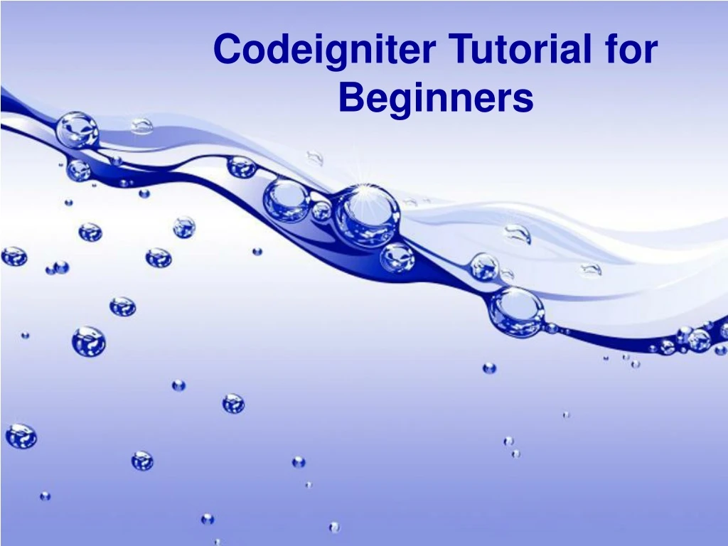 codeigniter tutorial for beginners