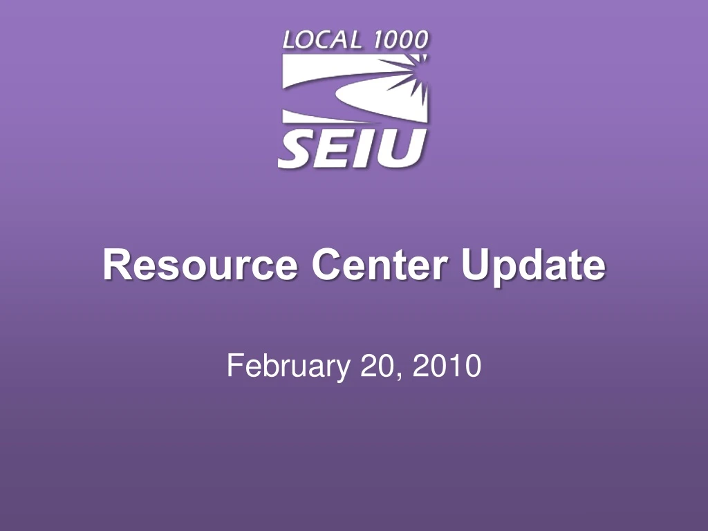 resource center update