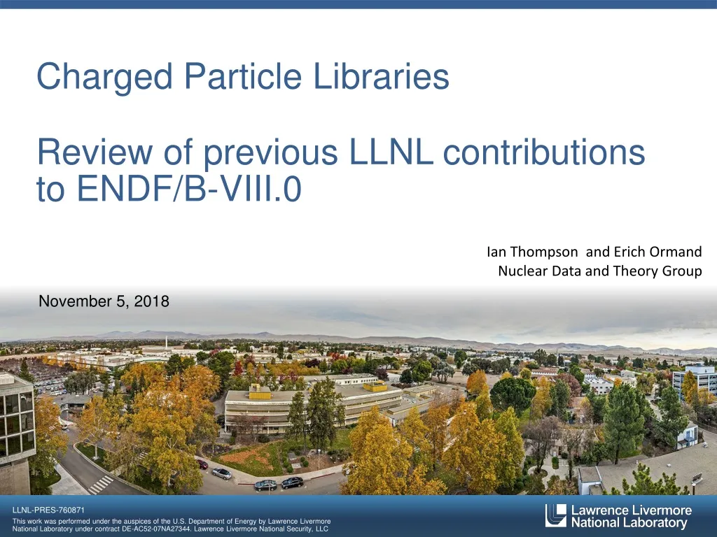 charged particle libraries review of previous llnl contributions to endf b viii 0