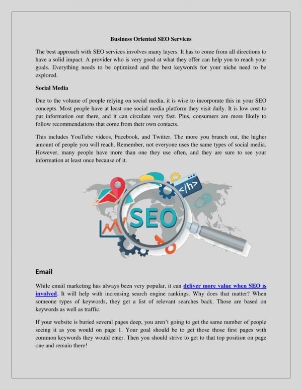 Business Oriented SEO Services