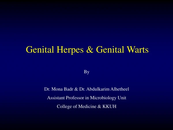 Genital Herpes &amp; Genital Warts