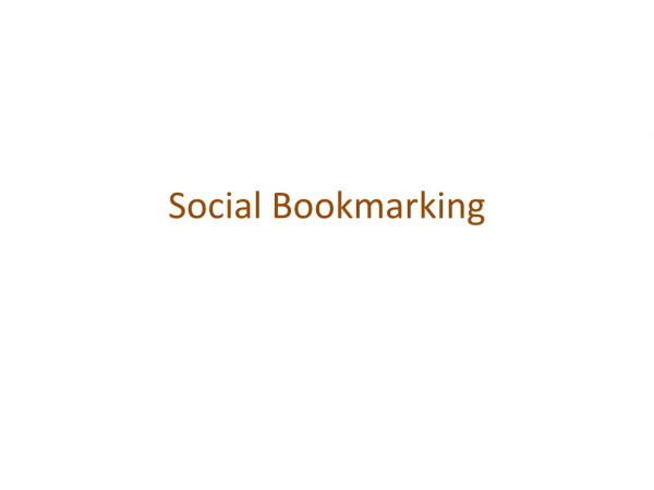 Social Bookmarking