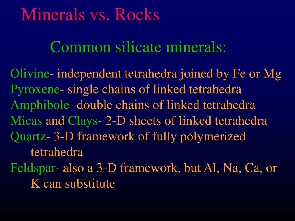 minerals vs rocks