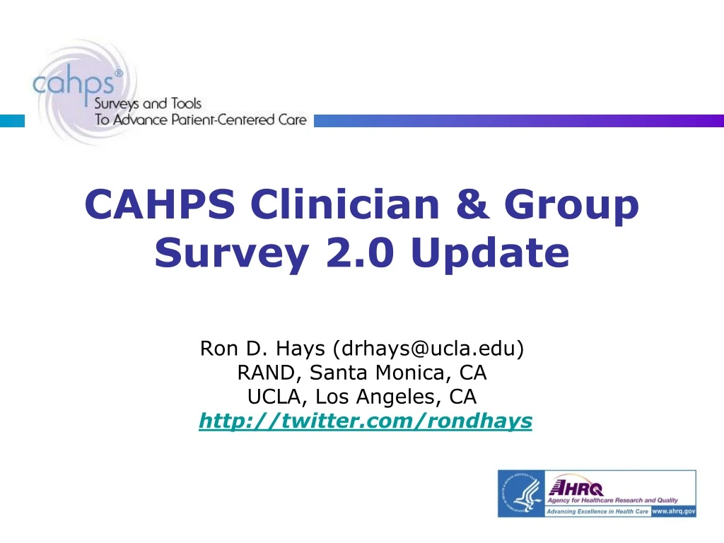 cahps clinician group survey 2 0 update