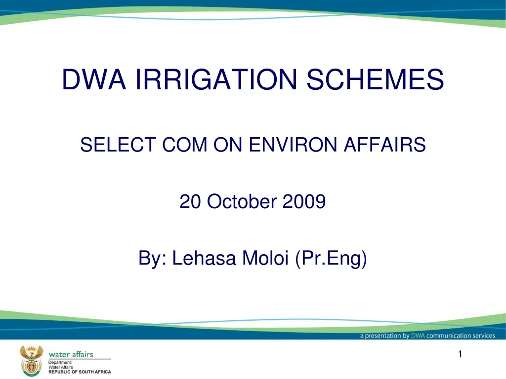 dwa irrigation schemes