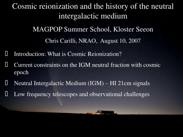 Cosmic reionization and the history of the neutral intergalactic medium