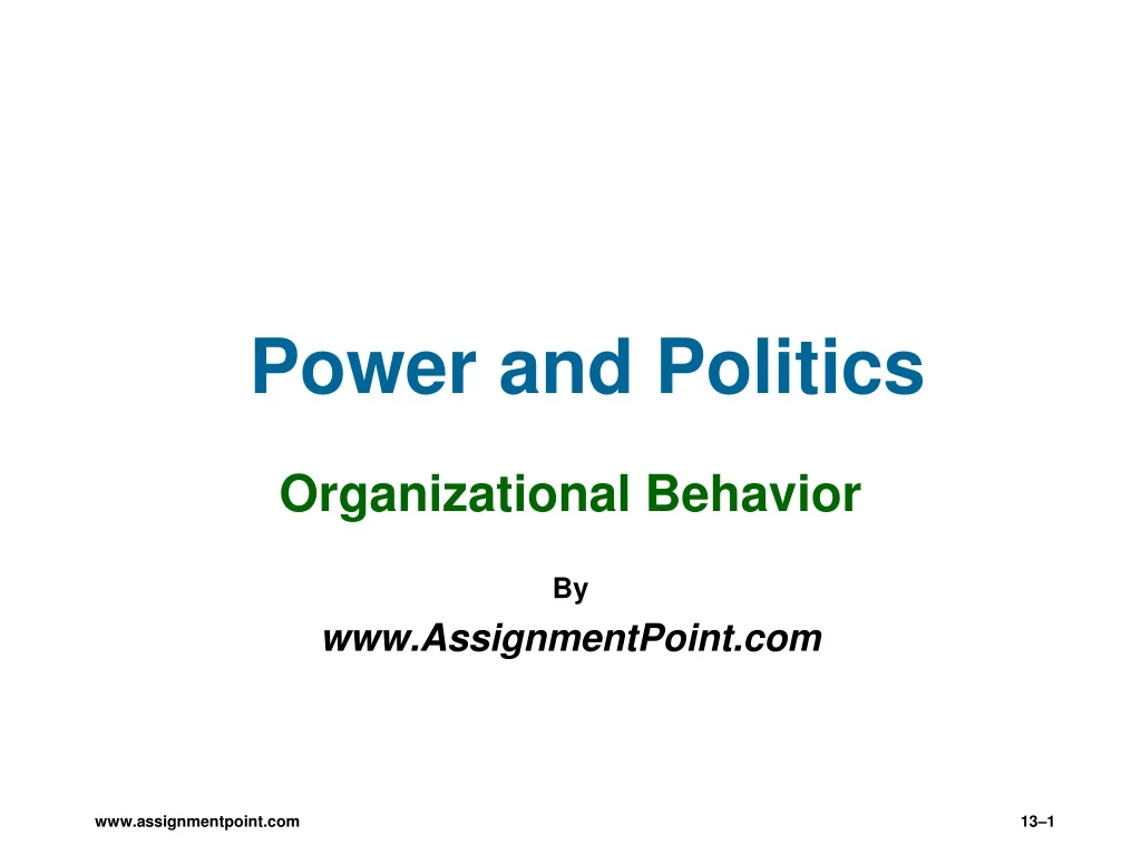 organizational behavior by www assignmentpoint com