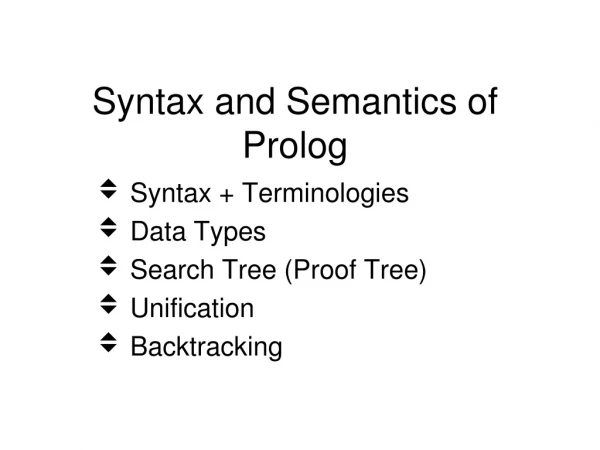 Syntax and Semantics of Prolog