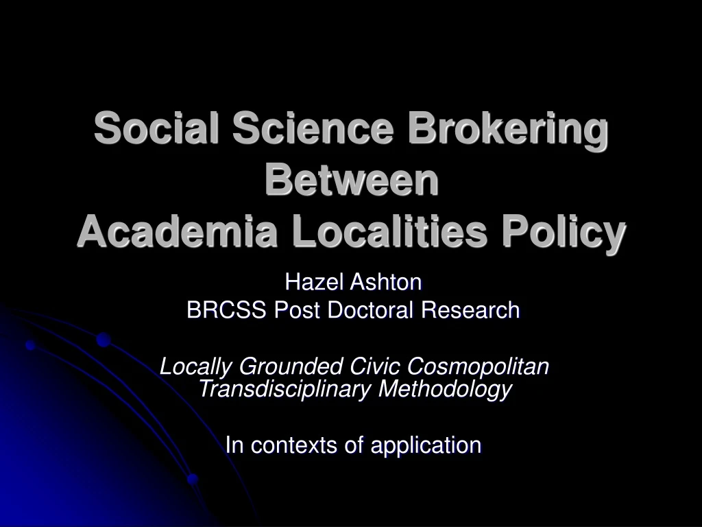 social science brokering between academia localities policy