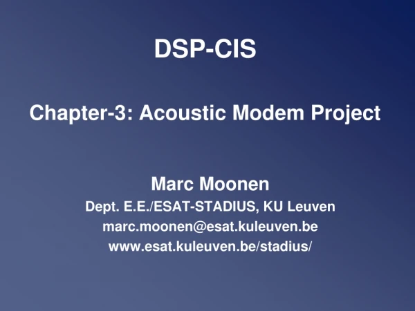 DSP-CIS Chapter-3: Acoustic Modem Project