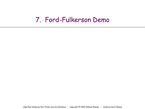 7. Ford-Fulkerson Demo