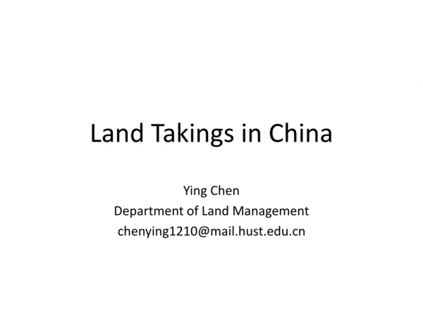 Land Takings in China