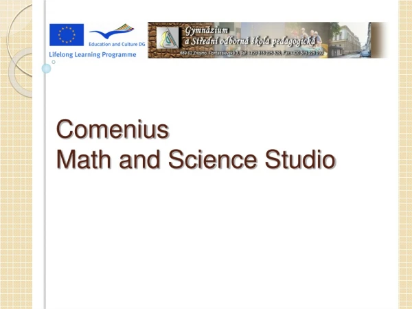 Comenius Math and Scien ce Studio