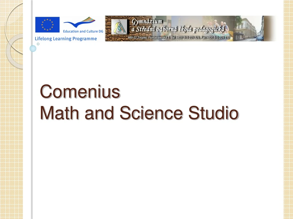 comenius math and scien ce studio