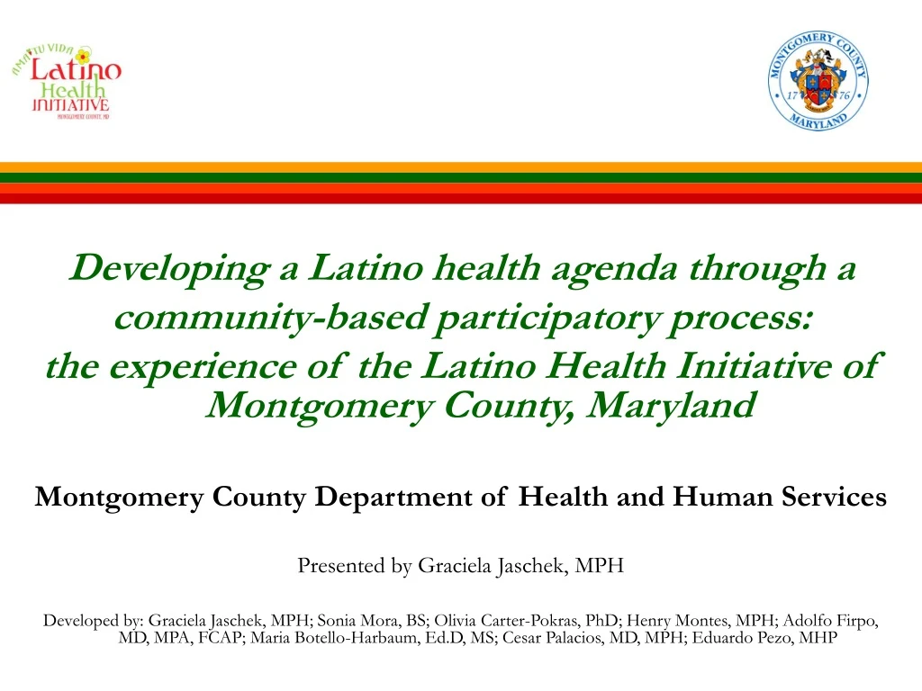 developing a latino health agenda through