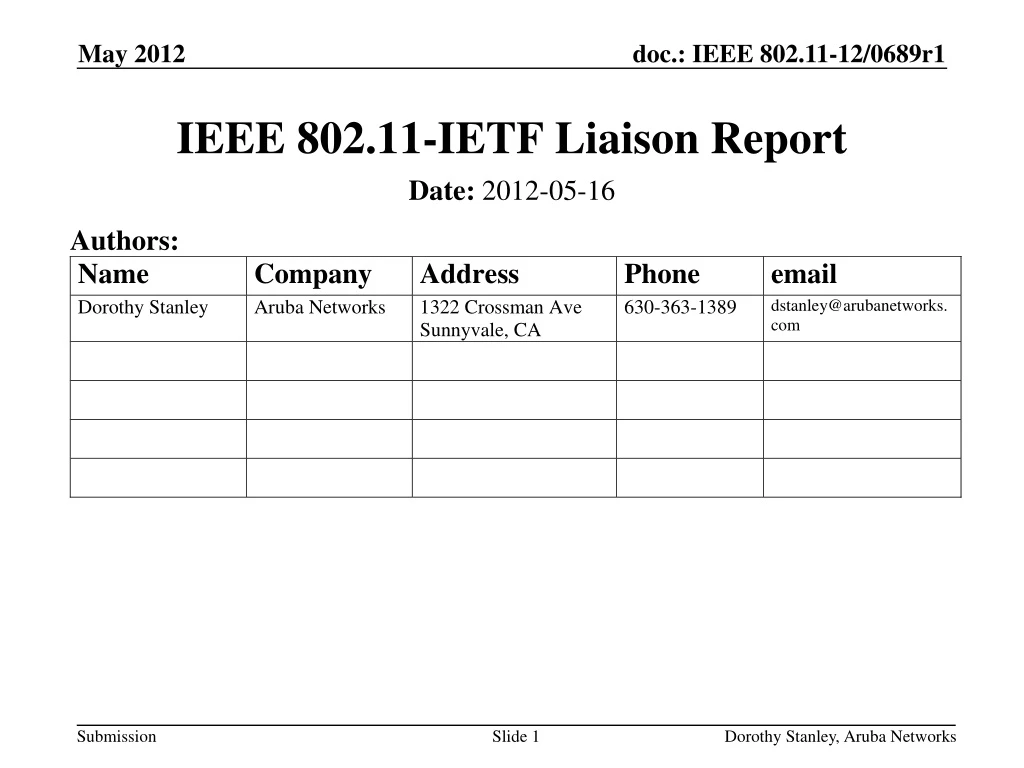 ieee 802 11 ietf liaison report