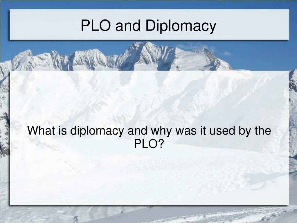 what is diplomacy and why was it used by the plo