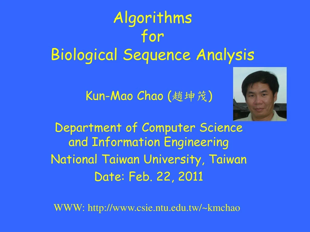 algorithms for biological sequence analysis