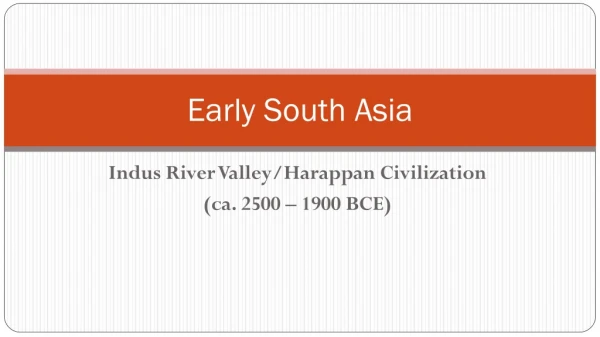 Early South Asia