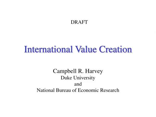 International Value Creation
