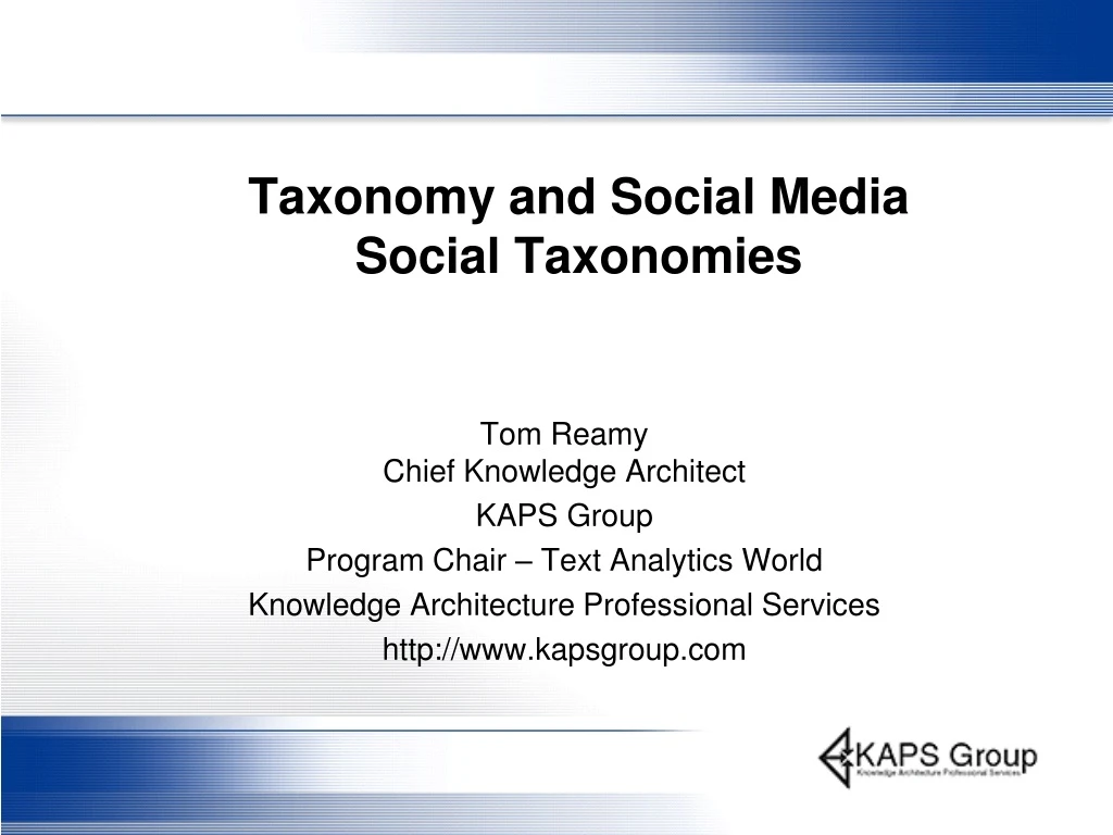 taxonomy and social media social taxonomies