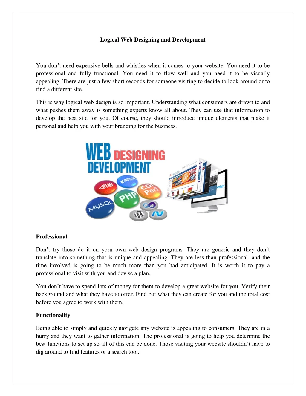 logical web designing and development