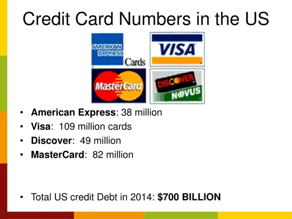 Credit Card Numbers in the US