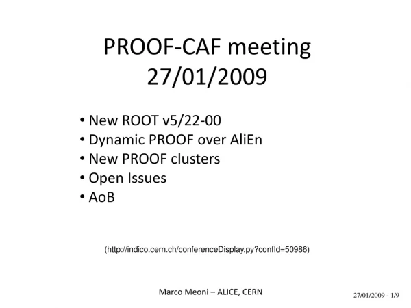 Marco Meoni – ALICE, CERN