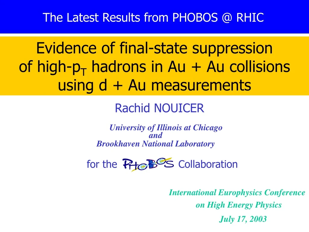 the latest results from phobos @ rhic