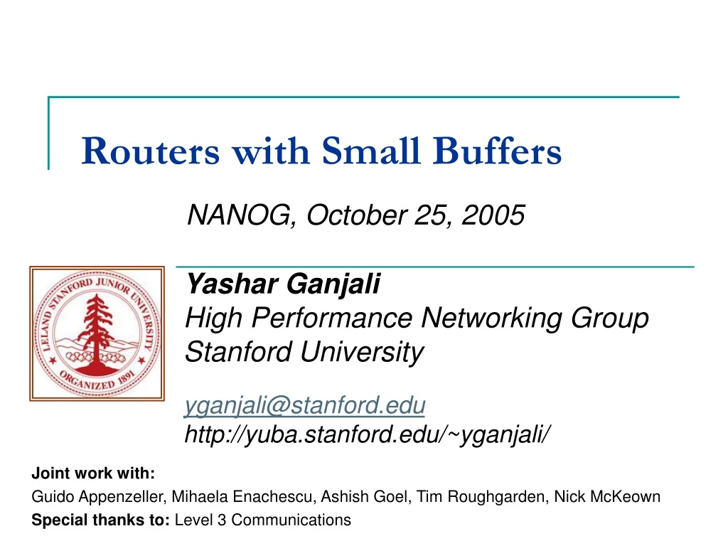 routers with small buffers