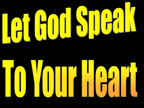 Let God Speak